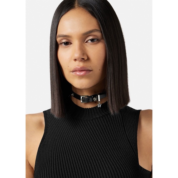 NWT Versace Studded Leather Chocker, Black New in Box - Picture 4 of 10